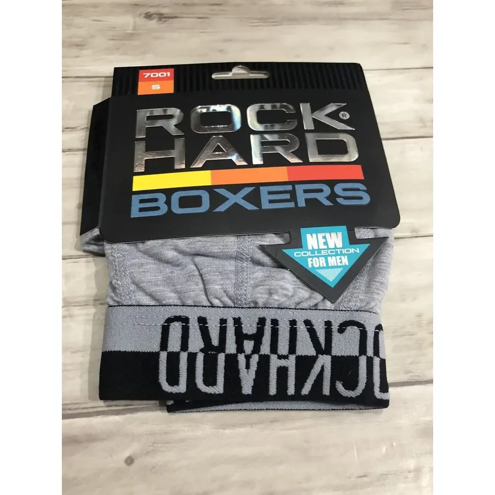 Rock Hard Boxer Trunks Mens Small Gray Briefs Black Cotton 6 Pack A5